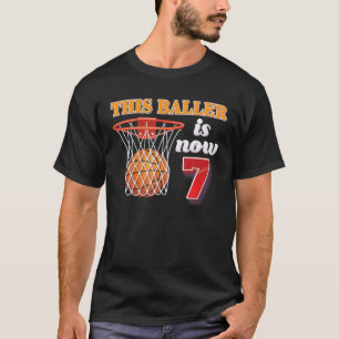 Deze bezoeker is nu 7 jaar oude 7-jarige Basketb T-shirt