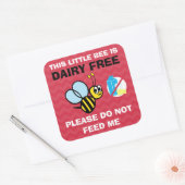 Deze bij is zuivelvrij Geef geen voer Vierkante Sticker (Envelop)