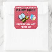 Deze bij is zuivelvrij Geef geen voer Vierkante Sticker (Tas)