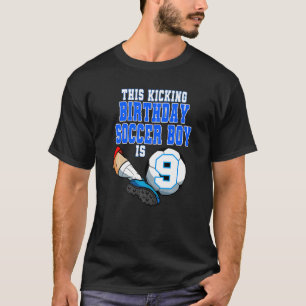 Deze Birthday-voetbaljongen is 9-voetbalthema Birt T-shirt