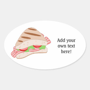 Deze BLT Sandwich Graphic aanpassen Ovale Sticker