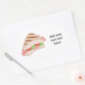 Deze BLT Sandwich Graphic aanpassen Ovale Sticker (Envelop)