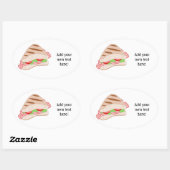 Deze BLT Sandwich Graphic aanpassen Ovale Sticker (Vel)