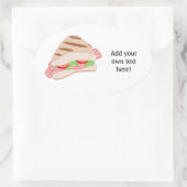 Deze BLT Sandwich Graphic aanpassen Ovale Sticker (Tas)