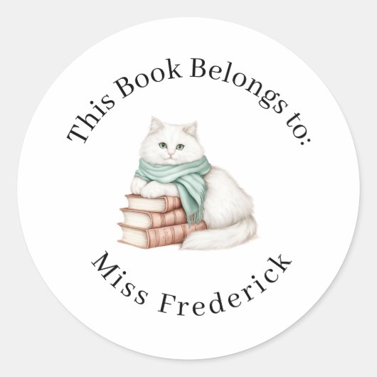 Deze boeklabels, kat leraar stickers (Voorkant)
