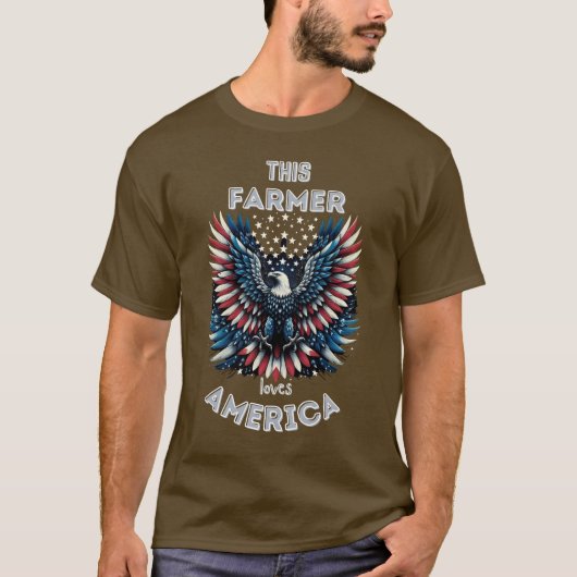 Deze boer houdt van de Amerikaanse patriottische a T-shirt (Voorkant)