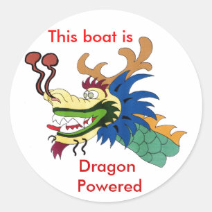 Deze boot is, Dragon Powered Ronde Sticker