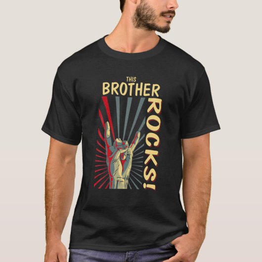 Deze Broer Rocks  Retro concert 70S 80S F T-shirt (Voorkant)