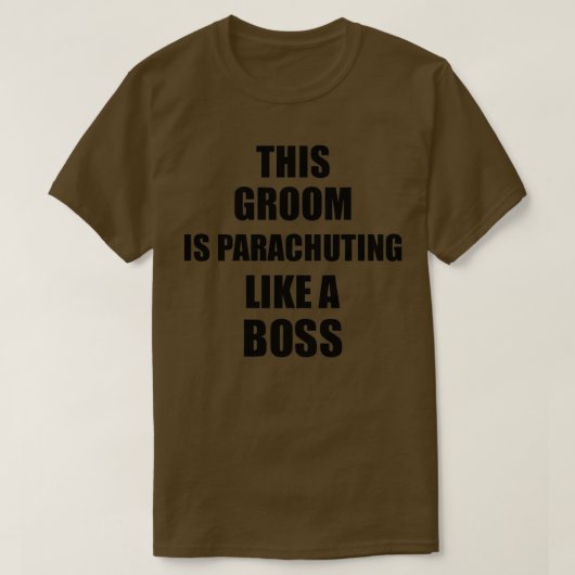 Deze bruidegom is parachuus als een boss Funny Gif T-shirt (Design voorkant)