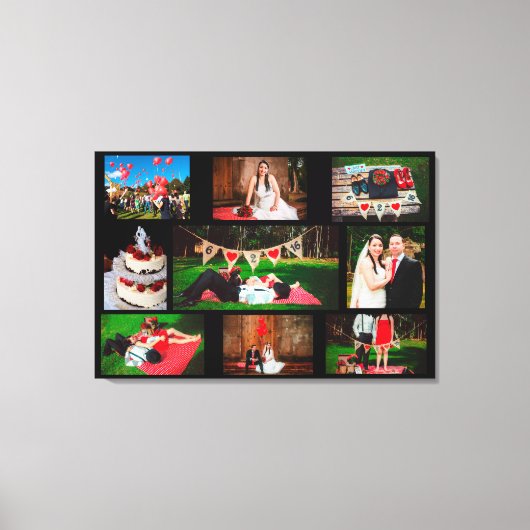 Deze bruiloft-foto-collage-wandkunst personalisere canvas afdruk (Voorkant)