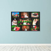 Deze bruiloft-foto-collage-wandkunst personalisere canvas afdruk (Insitu (Houten vloer))