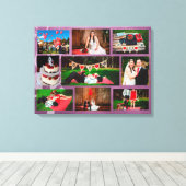 Deze bruiloft-foto-collage-wandkunst personalisere canvas afdruk (Insitu (Houten vloer))