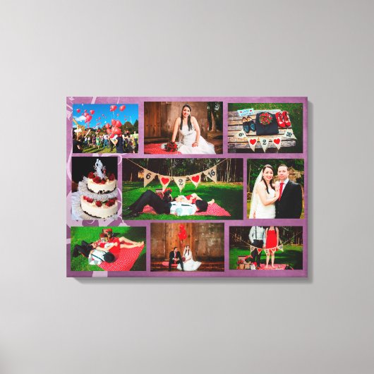 Deze bruiloft-foto-collage-wandkunst personalisere canvas afdruk (Voorkant)