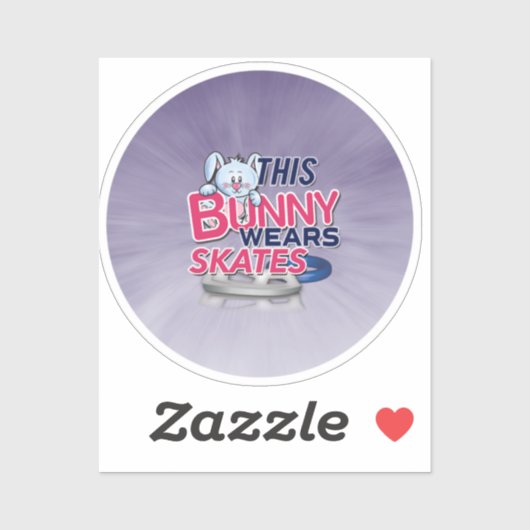 "Deze Bunny draagt Schaatsen Sticker (Vel)