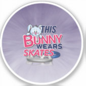 "Deze Bunny draagt Schaatsen Sticker (Voorkant)