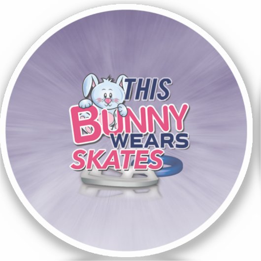 "Deze Bunny draagt Schaatsen Sticker (Voorkant)
