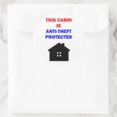 Deze cabine is tegen diefstal beveiligd ronde sticker (Tas)