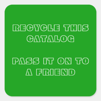 Deze catalogus recyclen vierkante sticker