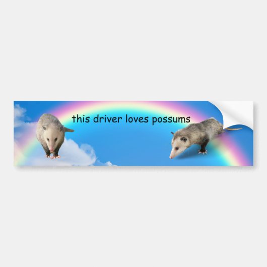Deze chauffeur houdt van Possums - Grappige bumper Bumpersticker (Voorkant)