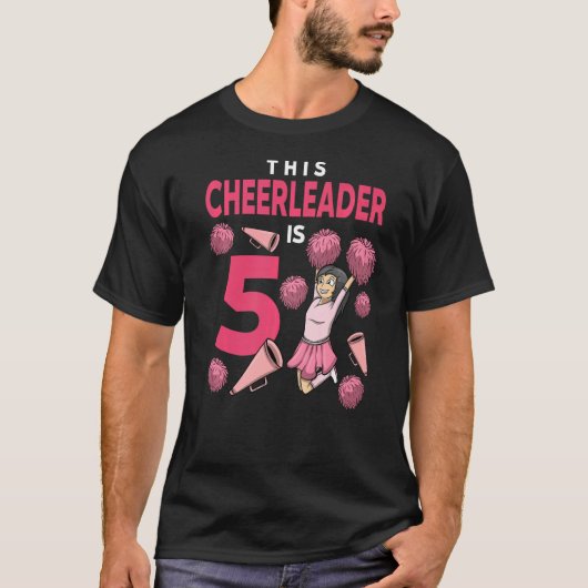 Deze Cheerleader is 5-jarig Cheertoonaangevend T-shirt (Voorkant)