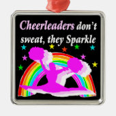 DEZE CHEERLEADER SPRANKELT DESIGN METALEN ORNAMENT (Voorkant)