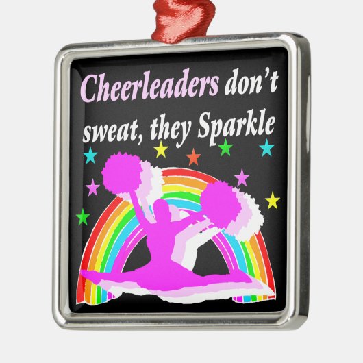DEZE CHEERLEADER SPRANKELT DESIGN METALEN ORNAMENT (Links)