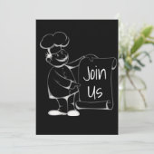 DEZE CHEF ZEGT "JOIN US" BIRTHDAY PARTIJ KAART (Staand voorkant)