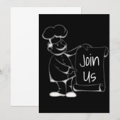 DEZE CHEF ZEGT "JOIN US" BIRTHDAY PARTIJ KAART (Voorkant / Achterkant)