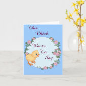 Deze chick note Kaart (Gele Bloem)