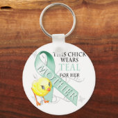 Deze Chick Wears Blauwgroen voor haar moeder Sleutelhanger (Voorkant)