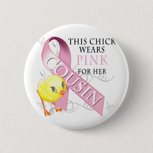 Deze Chick Wears Pink voor haar neef Ronde Button 5,7 Cm (Voorkant)