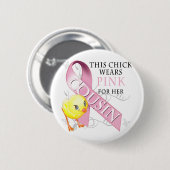 Deze Chick Wears Pink voor haar neef Ronde Button 5,7 Cm (Voorkant /achterkant)