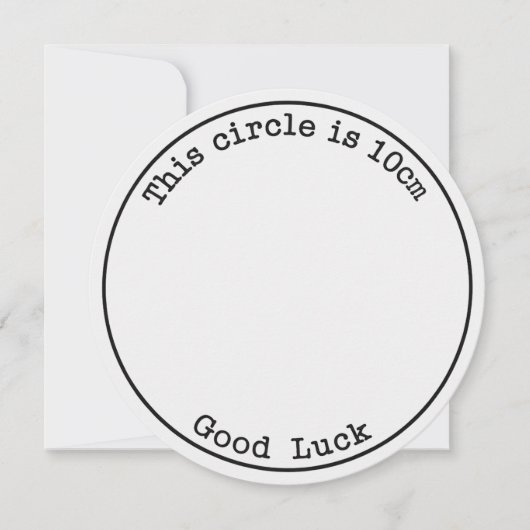 Deze Cirkel Is 10cm Veel Succes Grappige Zwangersc Kaart (Voorkant)