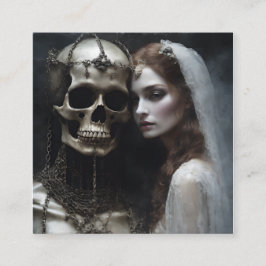 Deze close-up demonische bruid geketend door roest vierkante visitekaartje