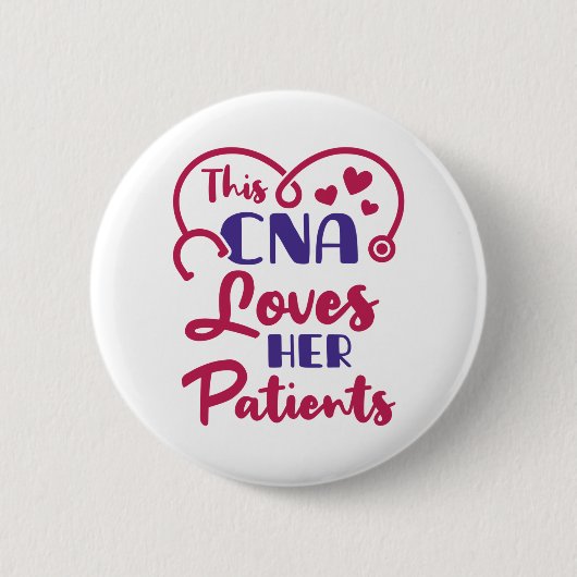Deze CNA houdt van haar Valentijnsdag Ronde Button 5,7 Cm (Voorkant)
