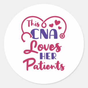 Deze CNA houdt van haar Valentijnsdag Ronde Sticker