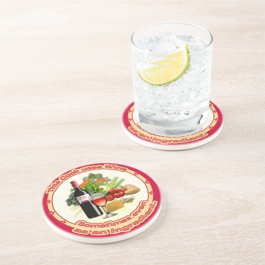 Deze Cook gebruikt wijn Zandsteen Onderzetter (Zijkant)