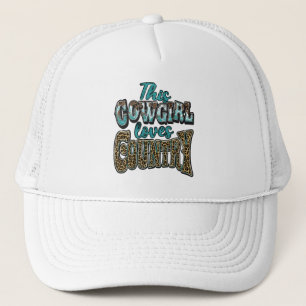 Deze Cowgirl Houdt van Country Western Luipaardpri Trucker Pet