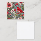 Deze crimson chat zijde tapestry borduurwerk stof vierkante visitekaartje (Voorkant / Achterkant)