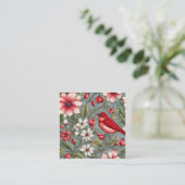 Deze crimson chat zijde tapestry borduurwerk stof vierkante visitekaartje (Staand voorkant)