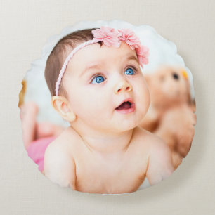 Deze Cute Ink Baby Photo Pillow personaliseren Rond Kussen