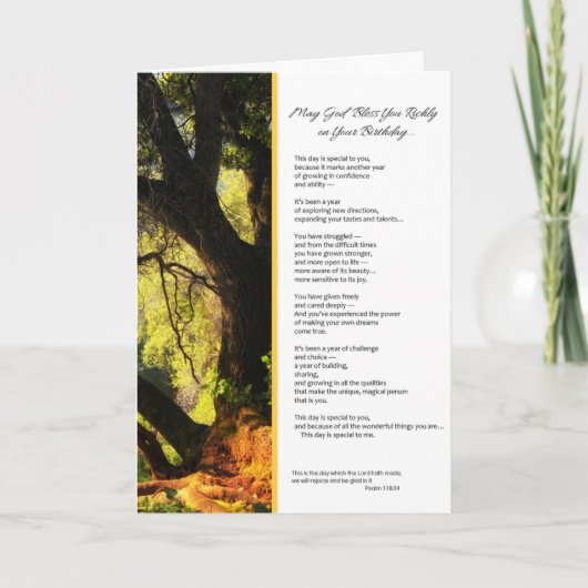 Deze dag is speciaal voor jou: verjaardag kaart (Voorkant)