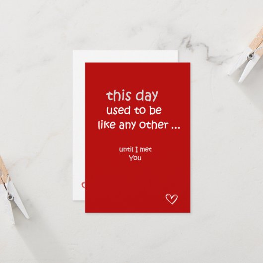 Deze dag - Romantische liefde Kaart (Voorkant / Achterkant in situ)