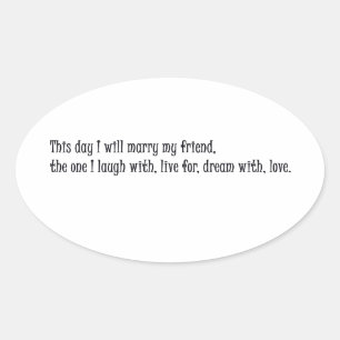 Deze dag trouw ik met mijn vriend ovale sticker