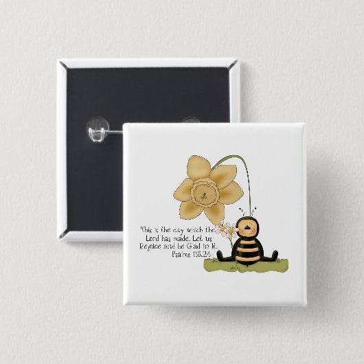 Deze dag - Vierkante Button (Voorkant /achterkant)