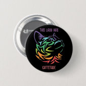 Deze dame heeft dankbaarheid ronde button 5,7 cm (Voorkant /achterkant)