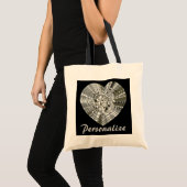 Deze Diamond Heart-Canvas tas personaliseren (Voorkant (product))