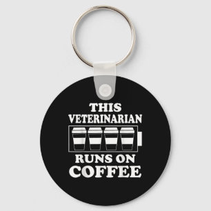 Deze dierenarts draait op koffie grafische grappig sleutelhanger