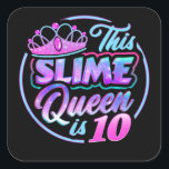 Deze dikke koningin is 10 verjaardag vierkante sticker<br><div class="desc">Deze dikke koningin is 10 verjaardag</div>