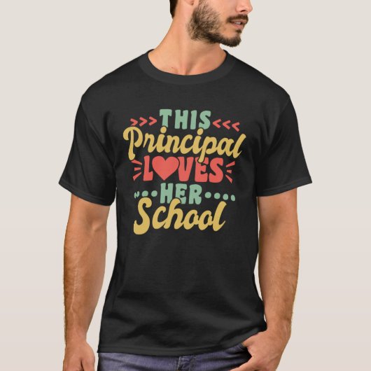 Deze directeur houdt van haar school t-shirt (Voorkant)
